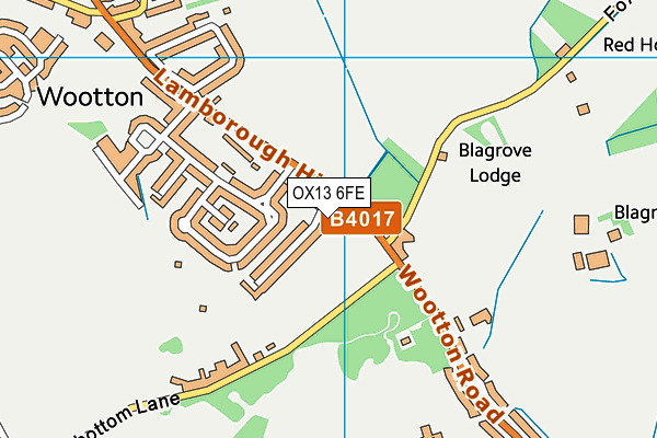 OX13 6FE map - OS VectorMap District (Ordnance Survey)