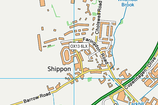 OX13 6LX map - OS VectorMap District (Ordnance Survey)