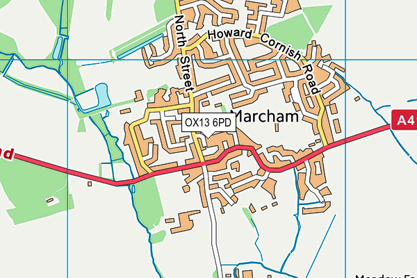 OX13 6PD map - OS VectorMap District (Ordnance Survey)