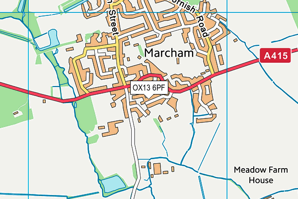 OX13 6PF map - OS VectorMap District (Ordnance Survey)