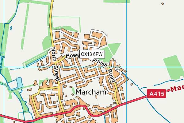 OX13 6PW map - OS VectorMap District (Ordnance Survey)