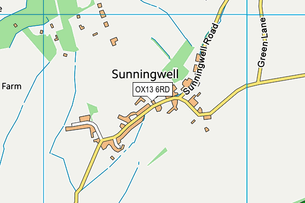 Sunningwell Cricket Club map (OX13 6RD) - OS VectorMap District (Ordnance Survey)