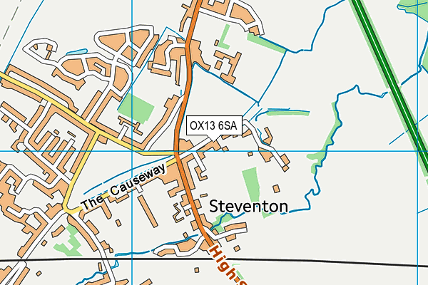 Steventon Sports And Social Club map (OX13 6SA) - OS VectorMap District (Ordnance Survey)
