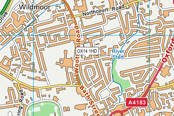 OX14 1HD map - OS VectorMap District (Ordnance Survey)