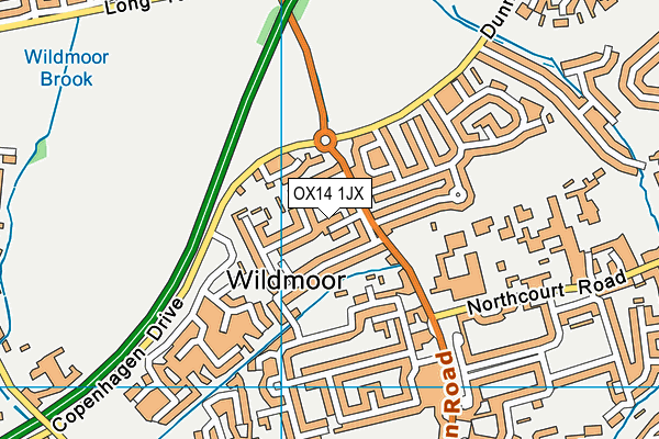 OX14 1JX map - OS VectorMap District (Ordnance Survey)