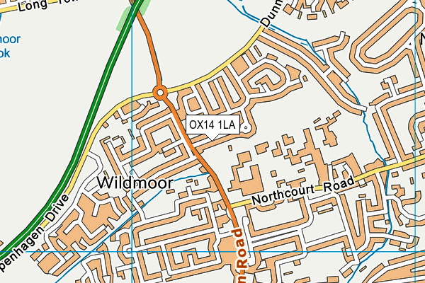 OX14 1LA map - OS VectorMap District (Ordnance Survey)