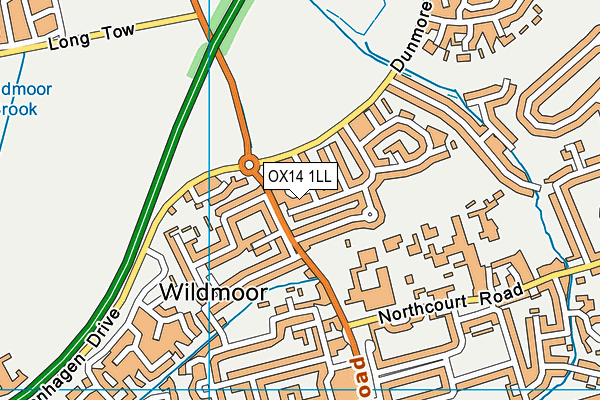 OX14 1LL map - OS VectorMap District (Ordnance Survey)