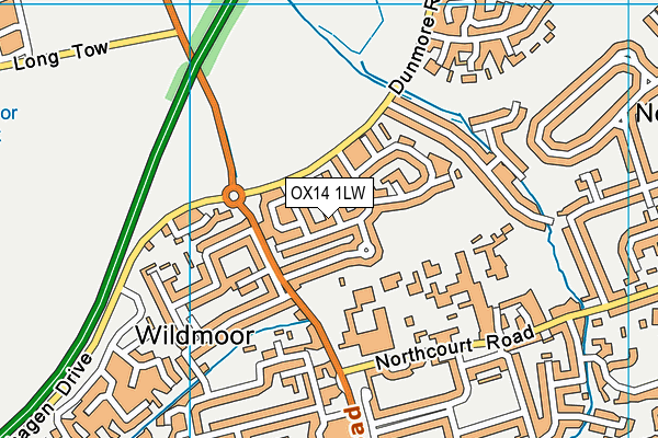 OX14 1LW map - OS VectorMap District (Ordnance Survey)