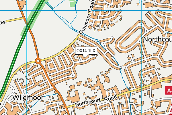 OX14 1LX map - OS VectorMap District (Ordnance Survey)