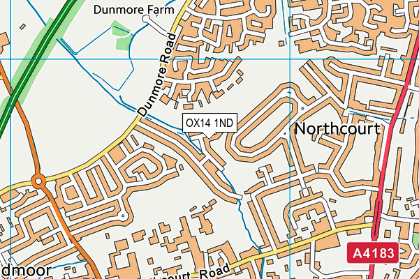 OX14 1ND map - OS VectorMap District (Ordnance Survey)