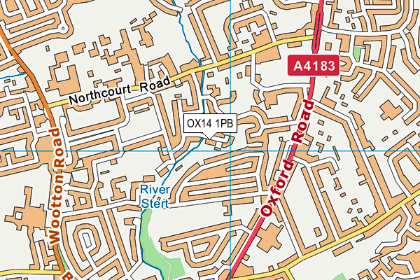 OX14 1PB map - OS VectorMap District (Ordnance Survey)