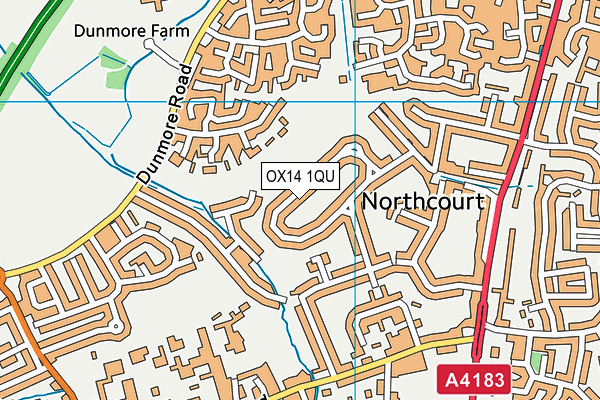 OX14 1QU map - OS VectorMap District (Ordnance Survey)