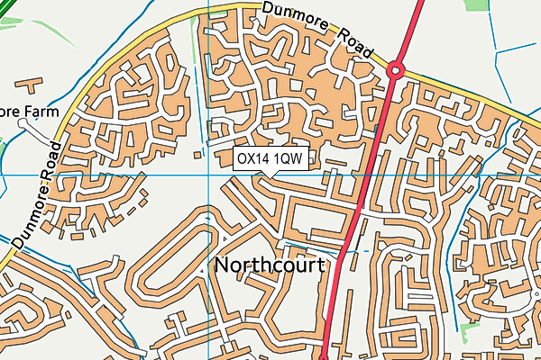 OX14 1QW map - OS VectorMap District (Ordnance Survey)