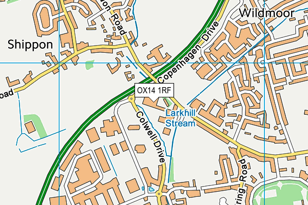 OX14 1RF map - OS VectorMap District (Ordnance Survey)