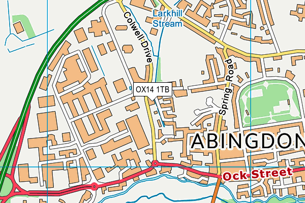 OX14 1TB map - OS VectorMap District (Ordnance Survey)