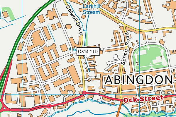 OX14 1TD map - OS VectorMap District (Ordnance Survey)