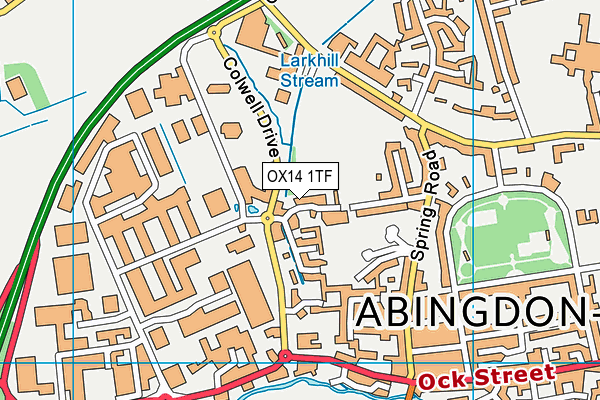 OX14 1TF map - OS VectorMap District (Ordnance Survey)