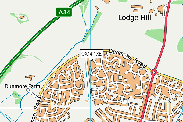 OX14 1XE map - OS VectorMap District (Ordnance Survey)