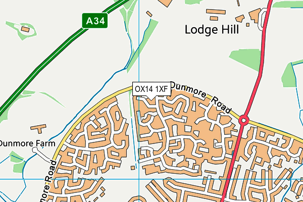 OX14 1XF map - OS VectorMap District (Ordnance Survey)