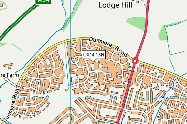 OX14 1XN map - OS VectorMap District (Ordnance Survey)