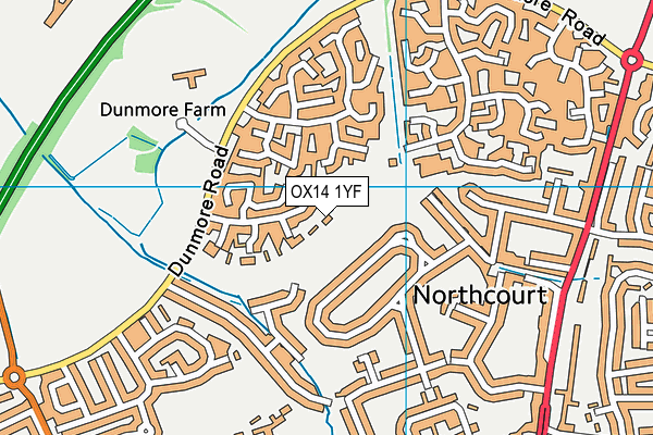 OX14 1YF map - OS VectorMap District (Ordnance Survey)