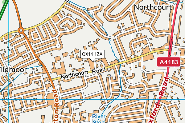 OX14 1ZA map - OS VectorMap District (Ordnance Survey)