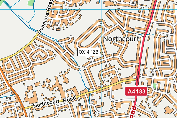 OX14 1ZB map - OS VectorMap District (Ordnance Survey)