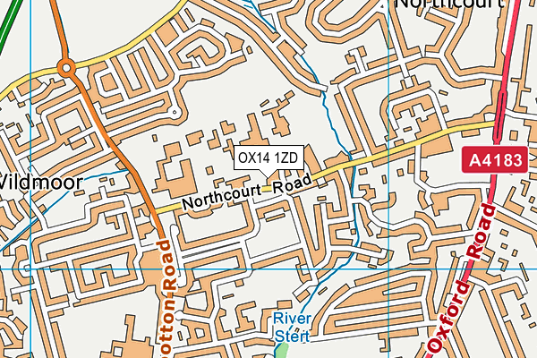 OX14 1ZD map - OS VectorMap District (Ordnance Survey)