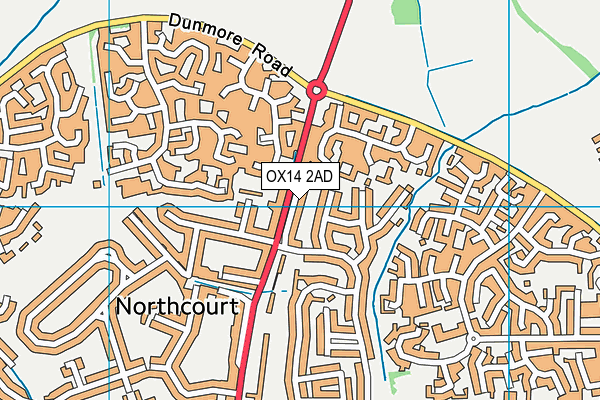 OX14 2AD map - OS VectorMap District (Ordnance Survey)