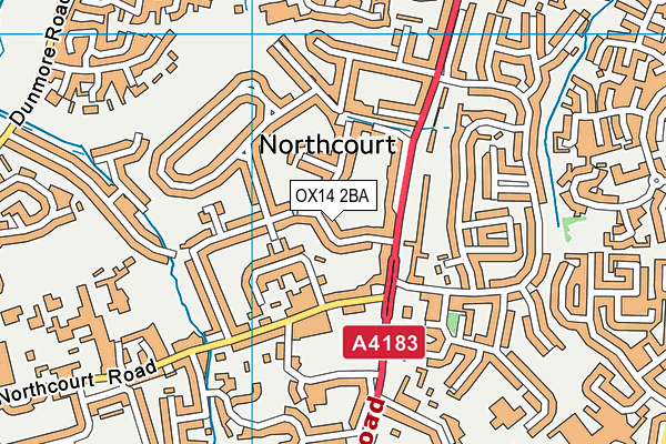 OX14 2BA map - OS VectorMap District (Ordnance Survey)