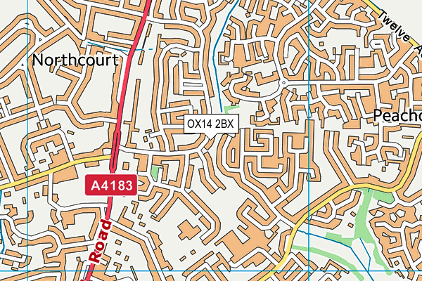 OX14 2BX map - OS VectorMap District (Ordnance Survey)