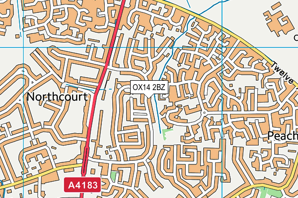 OX14 2BZ map - OS VectorMap District (Ordnance Survey)