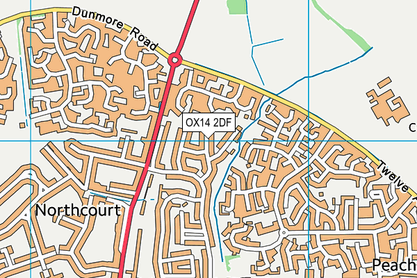 OX14 2DF map - OS VectorMap District (Ordnance Survey)