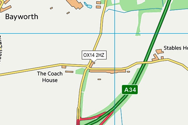 OX14 2HZ map - OS VectorMap District (Ordnance Survey)