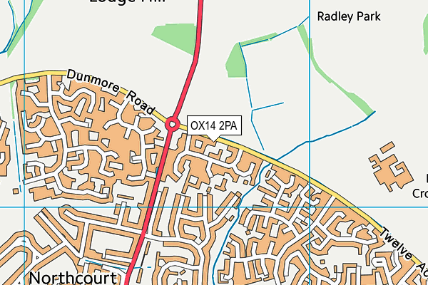 OX14 2PA map - OS VectorMap District (Ordnance Survey)