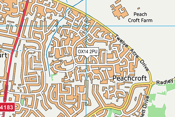 OX14 2PU map - OS VectorMap District (Ordnance Survey)