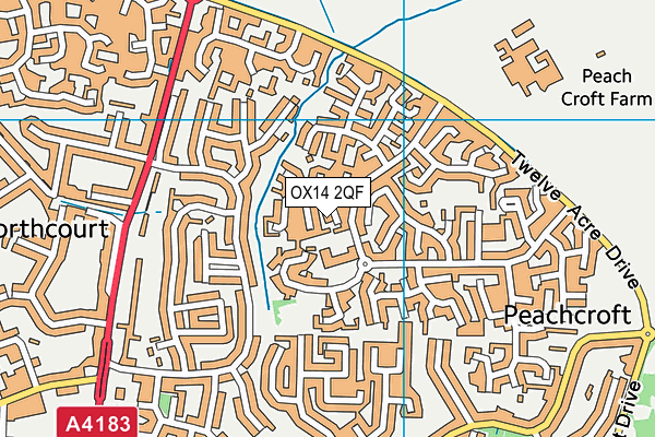 OX14 2QF map - OS VectorMap District (Ordnance Survey)