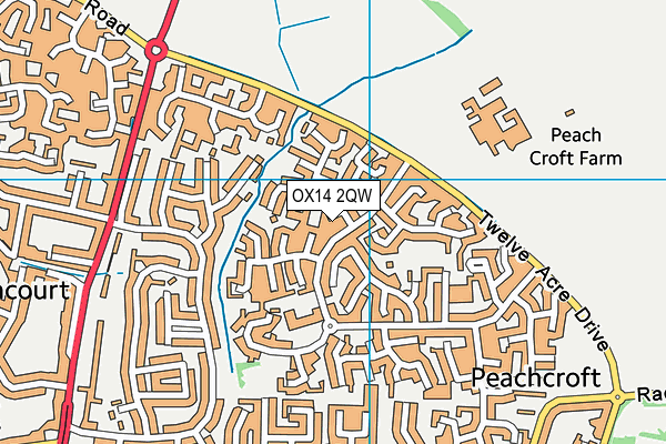 OX14 2QW map - OS VectorMap District (Ordnance Survey)