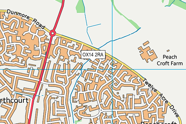 OX14 2RA map - OS VectorMap District (Ordnance Survey)