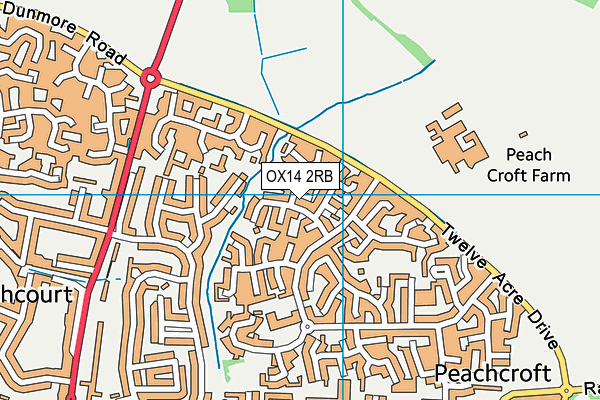 OX14 2RB map - OS VectorMap District (Ordnance Survey)