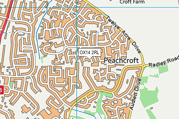 OX14 2RL map - OS VectorMap District (Ordnance Survey)