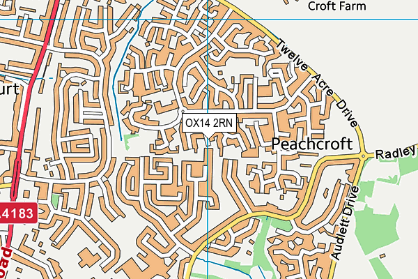 OX14 2RN map - OS VectorMap District (Ordnance Survey)