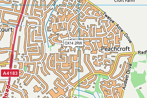 OX14 2RW map - OS VectorMap District (Ordnance Survey)