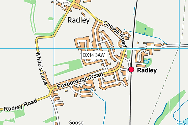 OX14 3AW map - OS VectorMap District (Ordnance Survey)