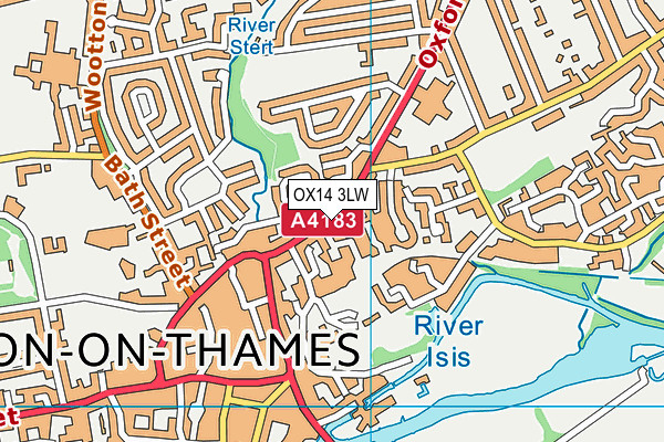 OX14 3LW map - OS VectorMap District (Ordnance Survey)