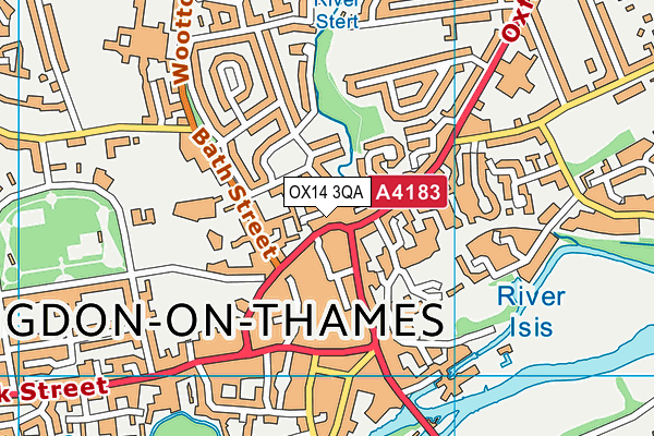 OX14 3QA map - OS VectorMap District (Ordnance Survey)