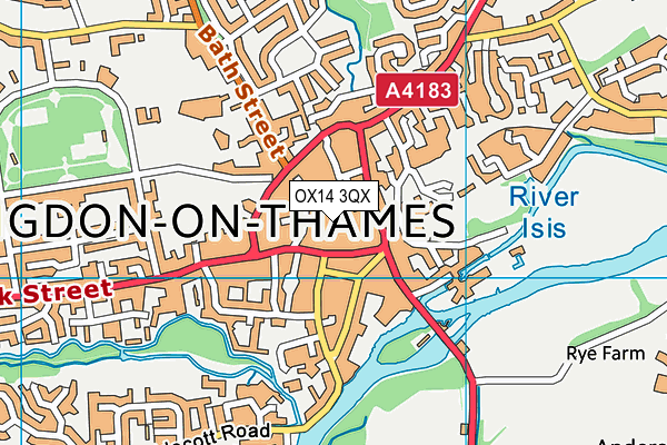 OX14 3QX map - OS VectorMap District (Ordnance Survey)