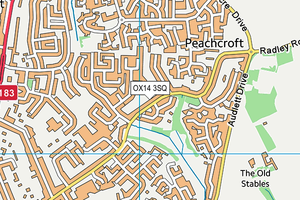 OX14 3SQ map - OS VectorMap District (Ordnance Survey)