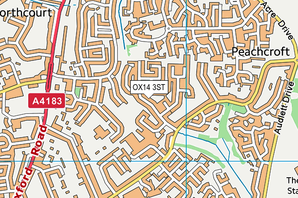 OX14 3ST map - OS VectorMap District (Ordnance Survey)