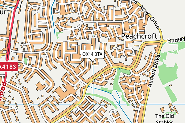 OX14 3TA map - OS VectorMap District (Ordnance Survey)